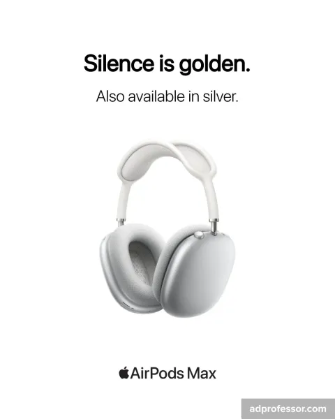 Apple — AirPods Max: Silence is golden. Also available in silver.