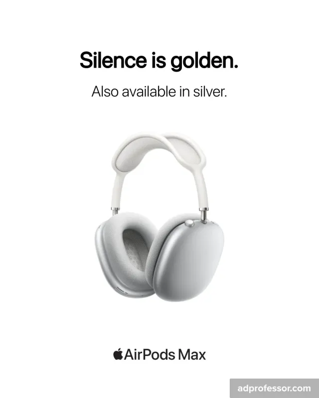 Apple — AirPods Max: Silence is golden. Also available in silver.