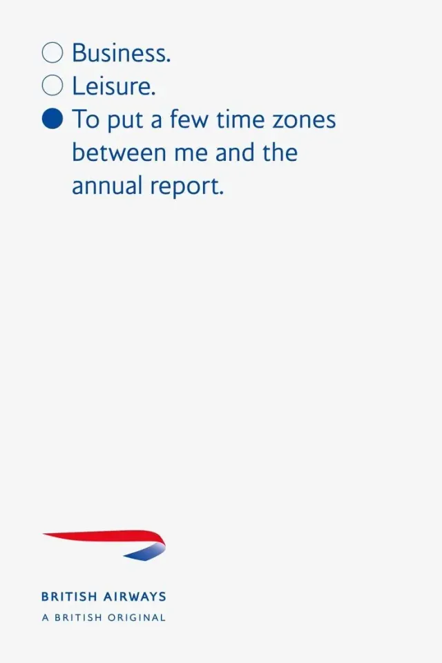 British Airways — Business / Leisure / pár časových pásem od reportu