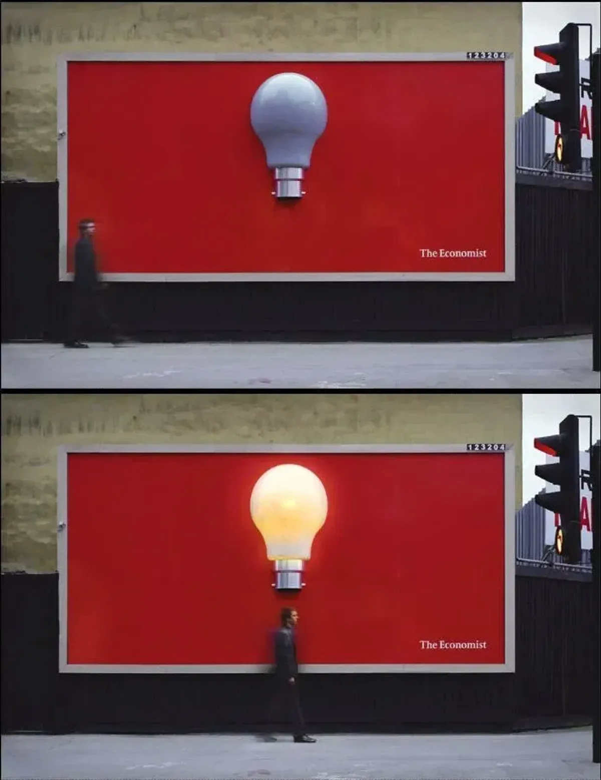 The Economist — Žárovka nad billboardem