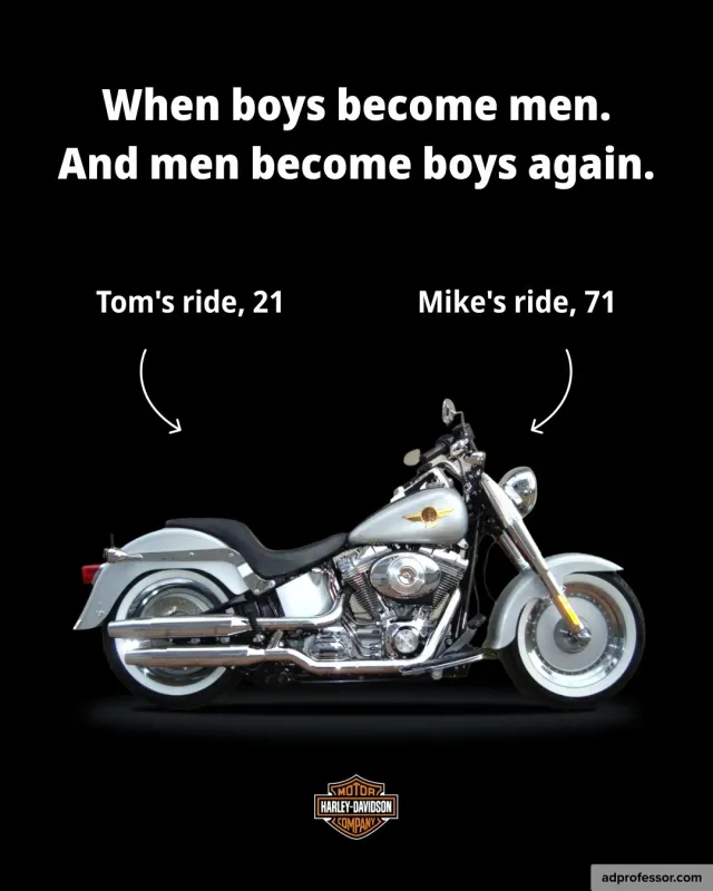 Harley-Davidson — When boys become men. And men become boys again.