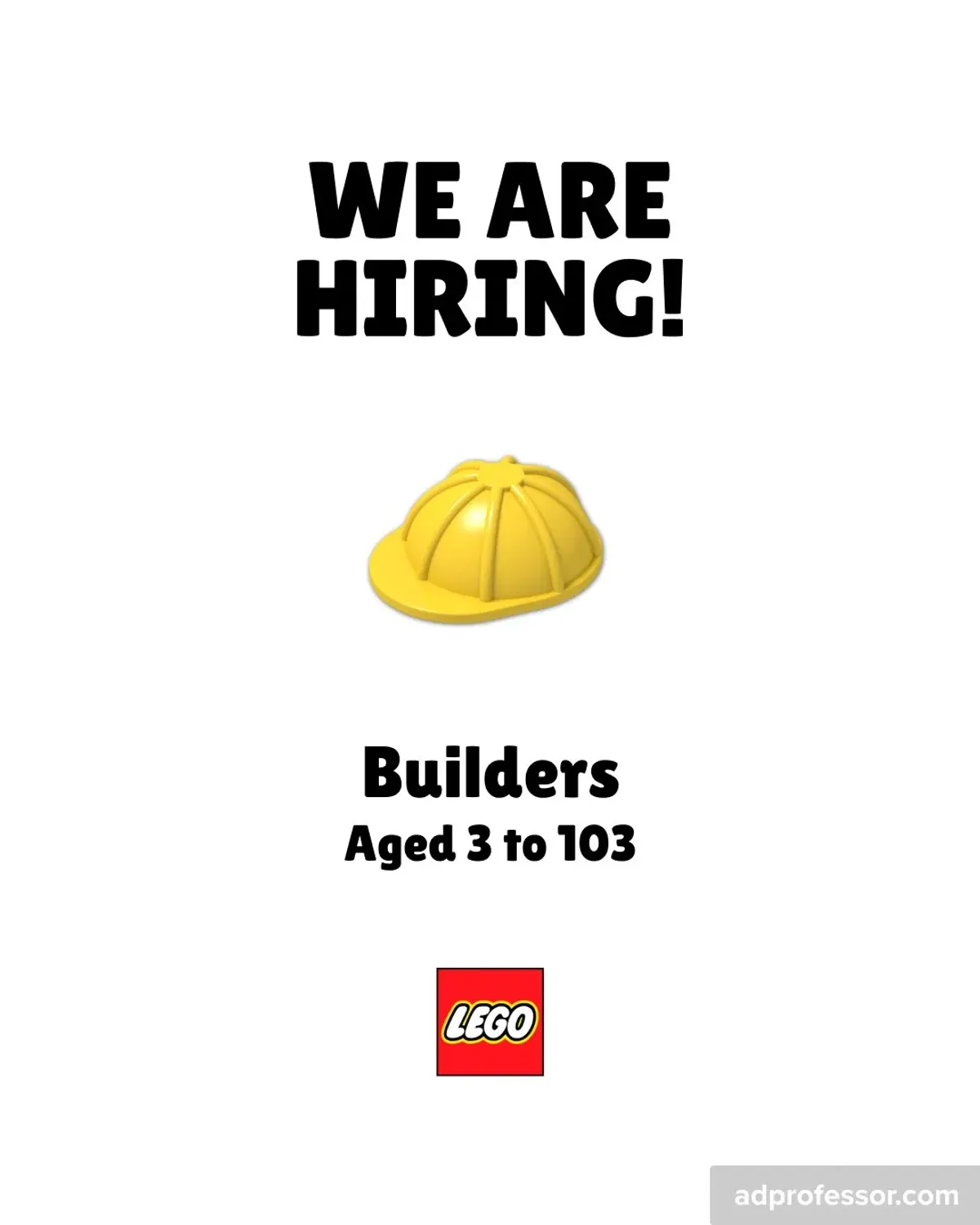 LEGO — We are hiring! Builders aged 3 to 103