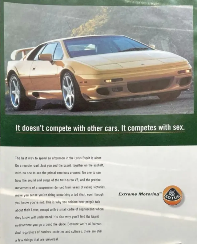 Lotus — It Doesn't Compete With Other Cars. It Competes With Sex.