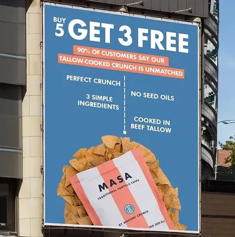 Masa Chips — Buy 5 Get 3 Free billboard