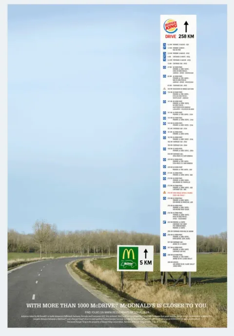 McDonald's — McDrive 5 km vs. Burger King 258 km