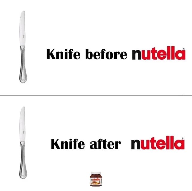Nutella — Knife Before / Knife After