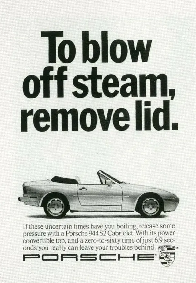 Porsche — To Blow Off Steam, Remove Lid