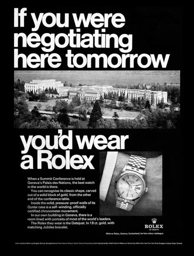 Rolex — If You Were Negotiating Here Tomorrow, You'd Wear a Rolex
