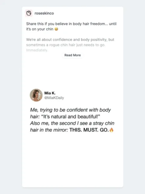 Rose Skin Co — Body hair freedom… until it's on your chin