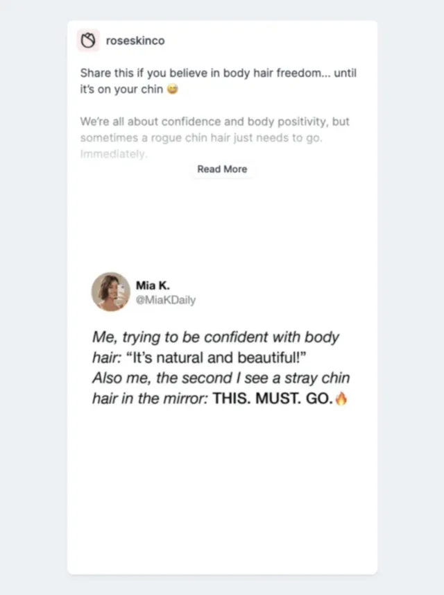 Rose Skin Co — Body hair freedom… until it's on your chin