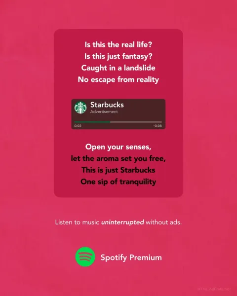Spotify Premium — Reklama uprostřed Bohemian Rhapsody